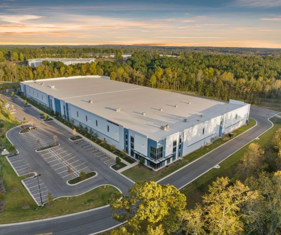 Drone footage capturing the Tilt-Up Construction panels being installed at the Lagrange Distribution project in Lagrange, GA